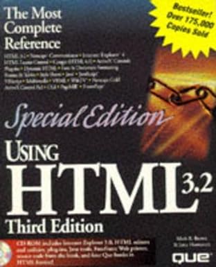 The book cover of Using HTML Version 3.2: Special Edition, with a stock photo of a chain and a bright label at the top saying Bestseller! Over 175,000 copies sold!